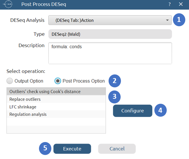 Post Process DESeq2 configuration