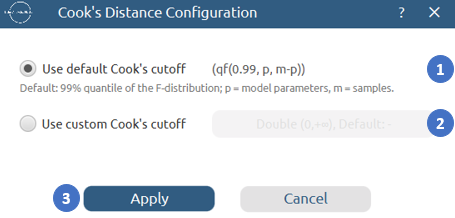 Cook's Distance configuration